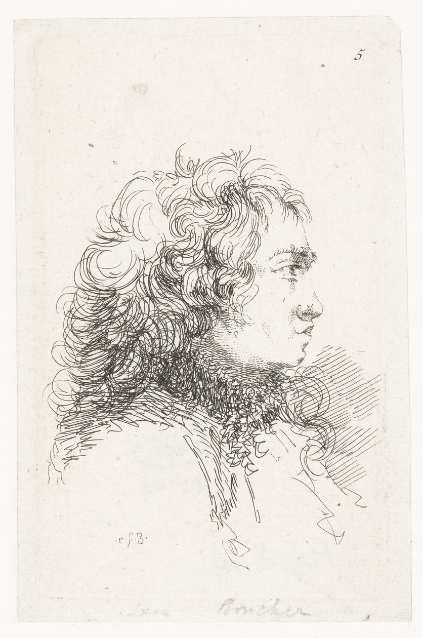 Chef för en ung man Svit med små genrestycken och rubriker av François Boucher