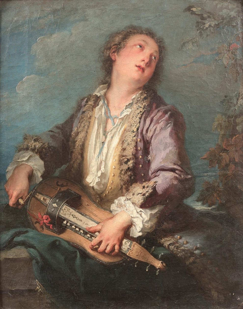 Hurdy-gurdy-spelare av François Boucher