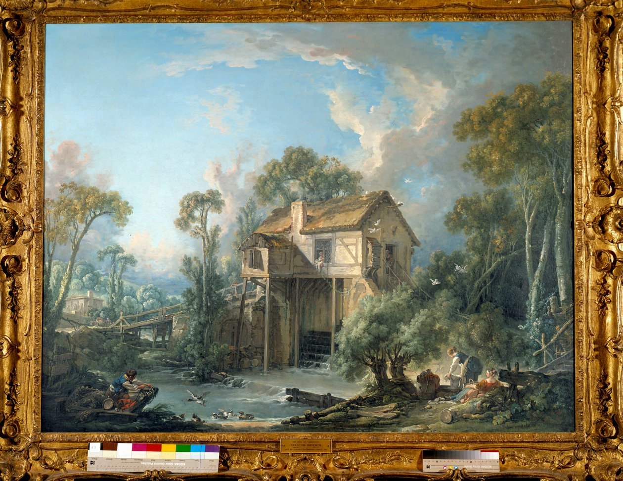 Le Moulin de Quiquengrogne i Charenton 1758 Målning av Francois Boucher (1703-1770) 1758 Toledo. Museum of Arts av François Boucher