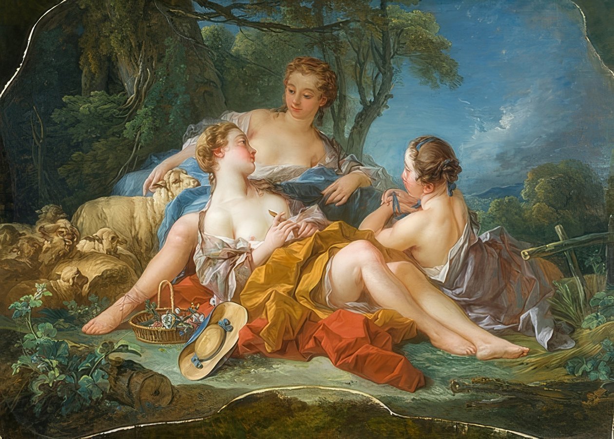 De pastorala förtroendena. Um 1745 av François Boucher