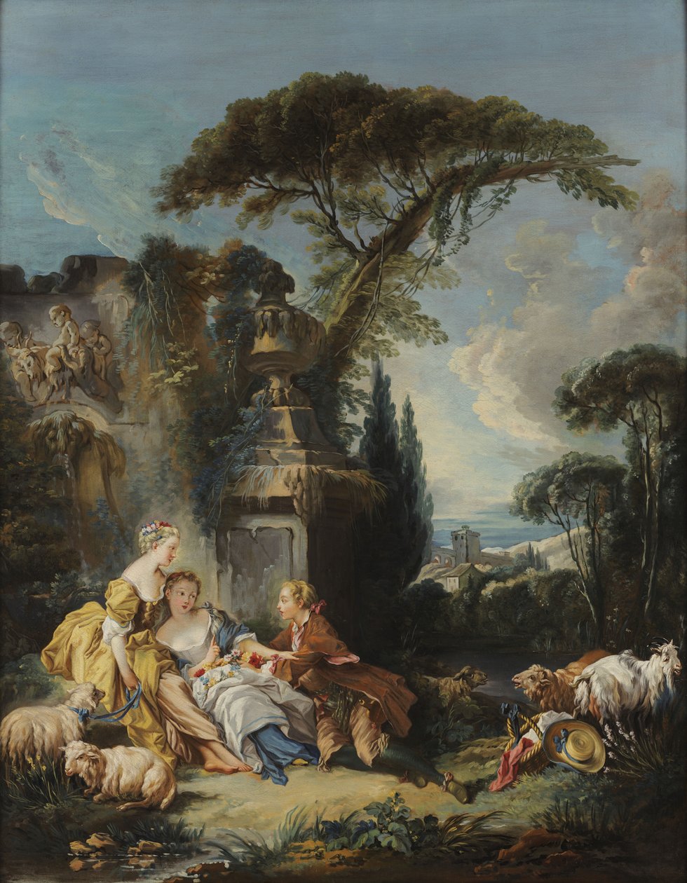 Pastoral scen av François Boucher