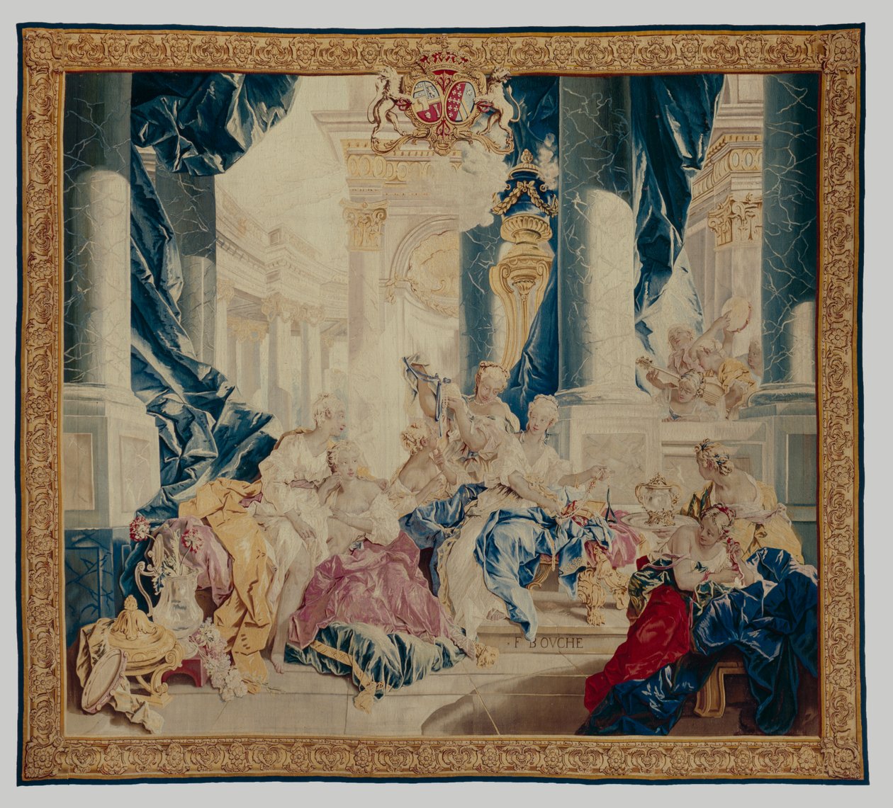 Psyche visar sina skatter för sina systrar, 1744-46 (ull och siden) av François Boucher