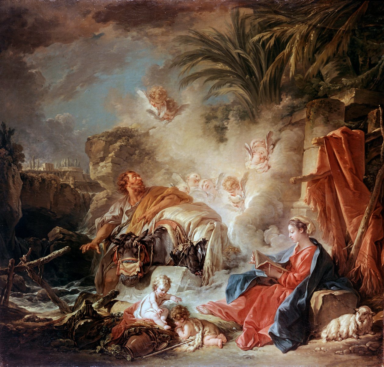 Vila på flykten till Egypten, 1757. av François Boucher