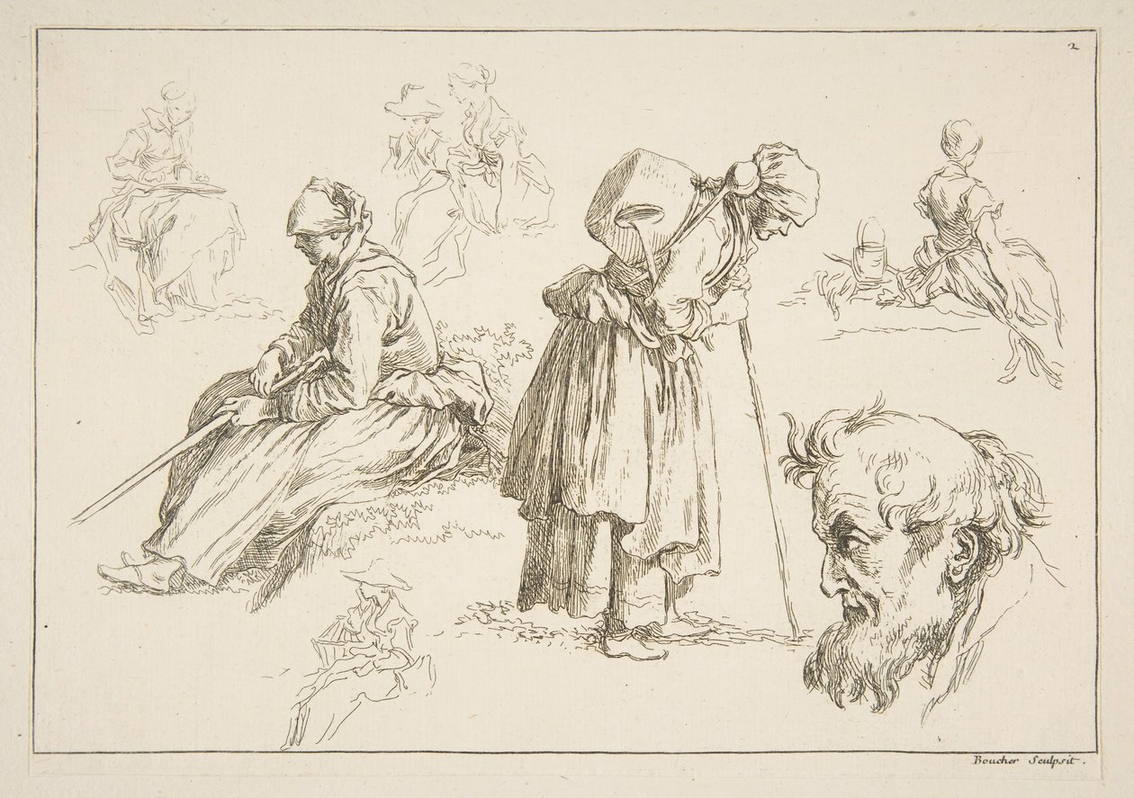 Skissblad, 1753. av François Boucher