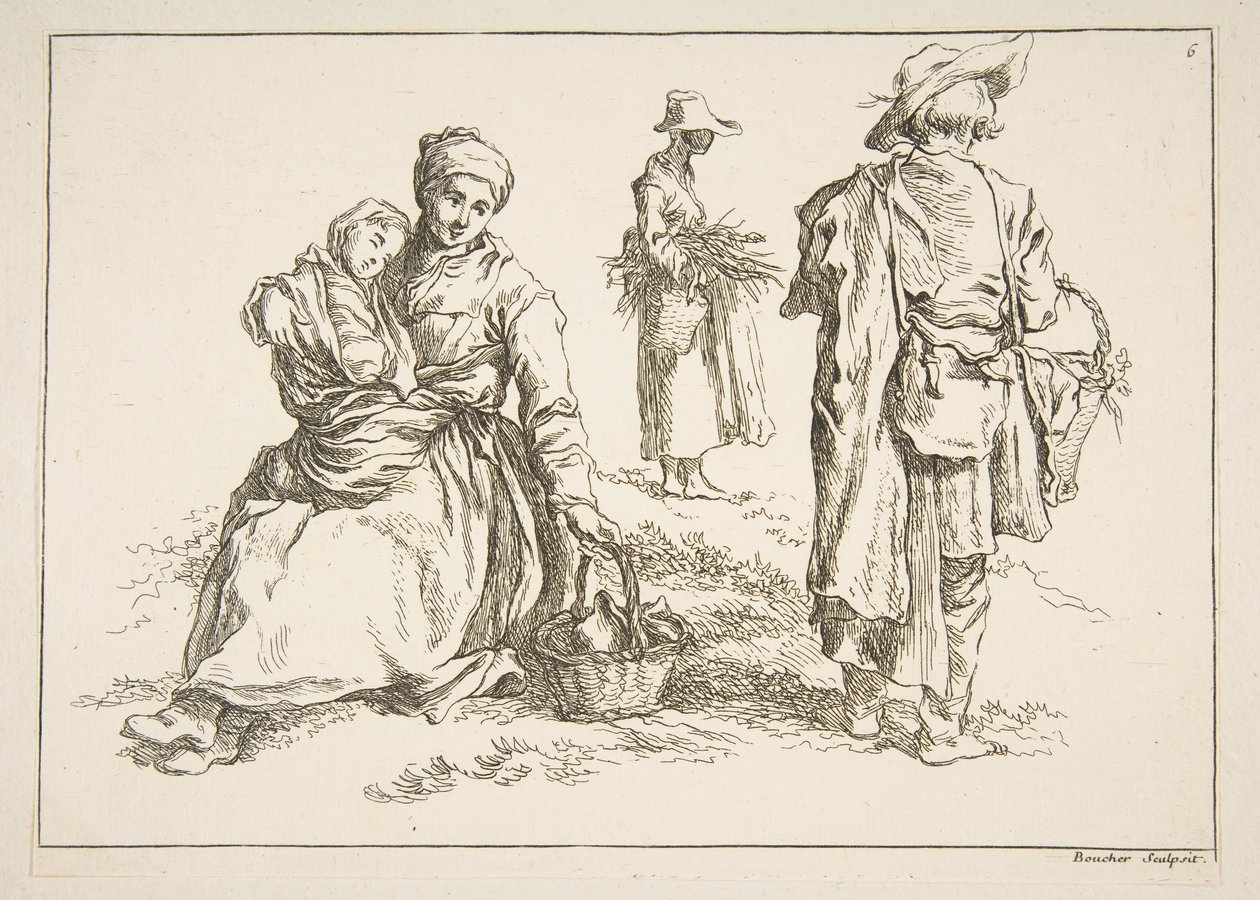 Skissblad, 1753. av François Boucher