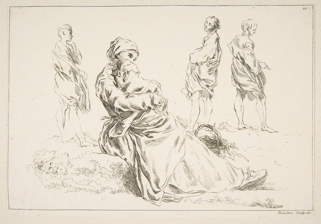 Skissblad, 1753. av François Boucher