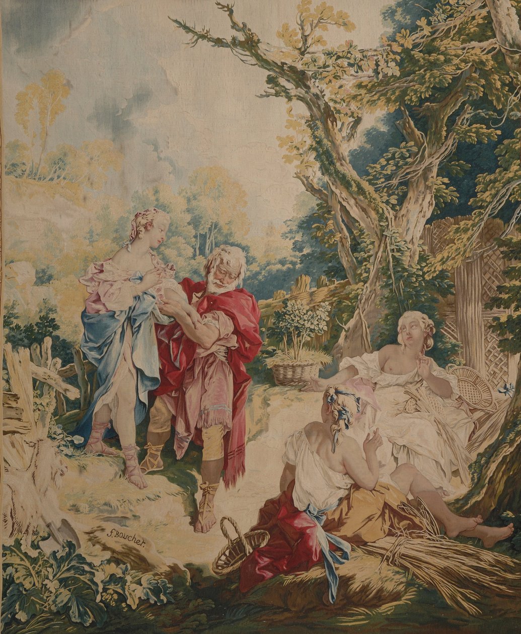 Gobeläng som visar Psyche och korgmakaren av François Boucher