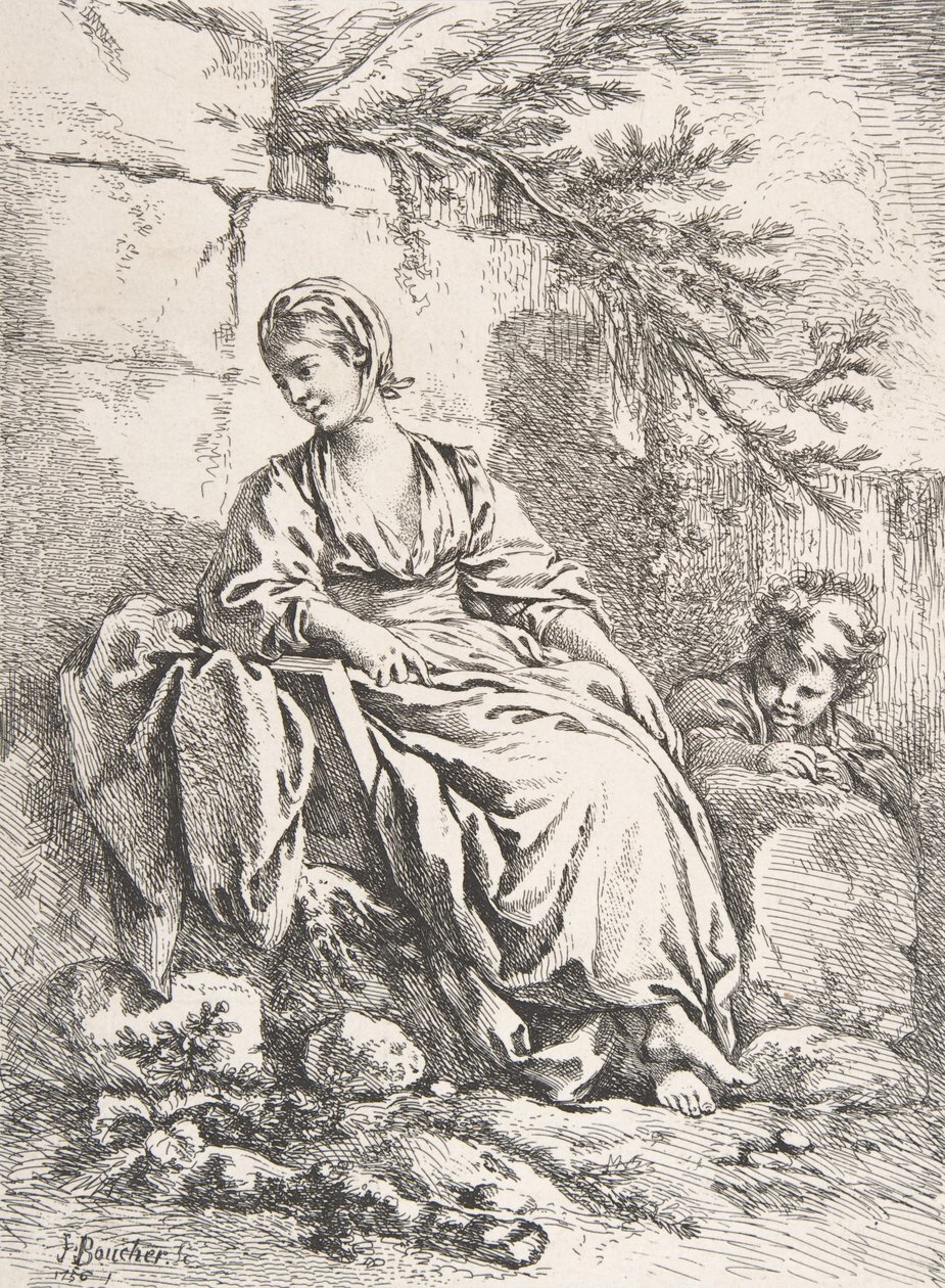 Den unga flickan vilar, 1756. av François Boucher