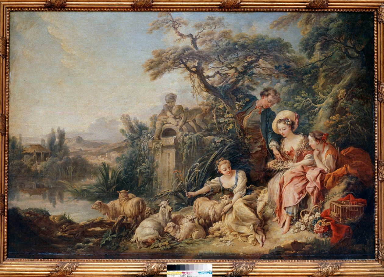 Herdens bo eller presenter Målning av Francois Boucher (1703-1770) av François Boucher