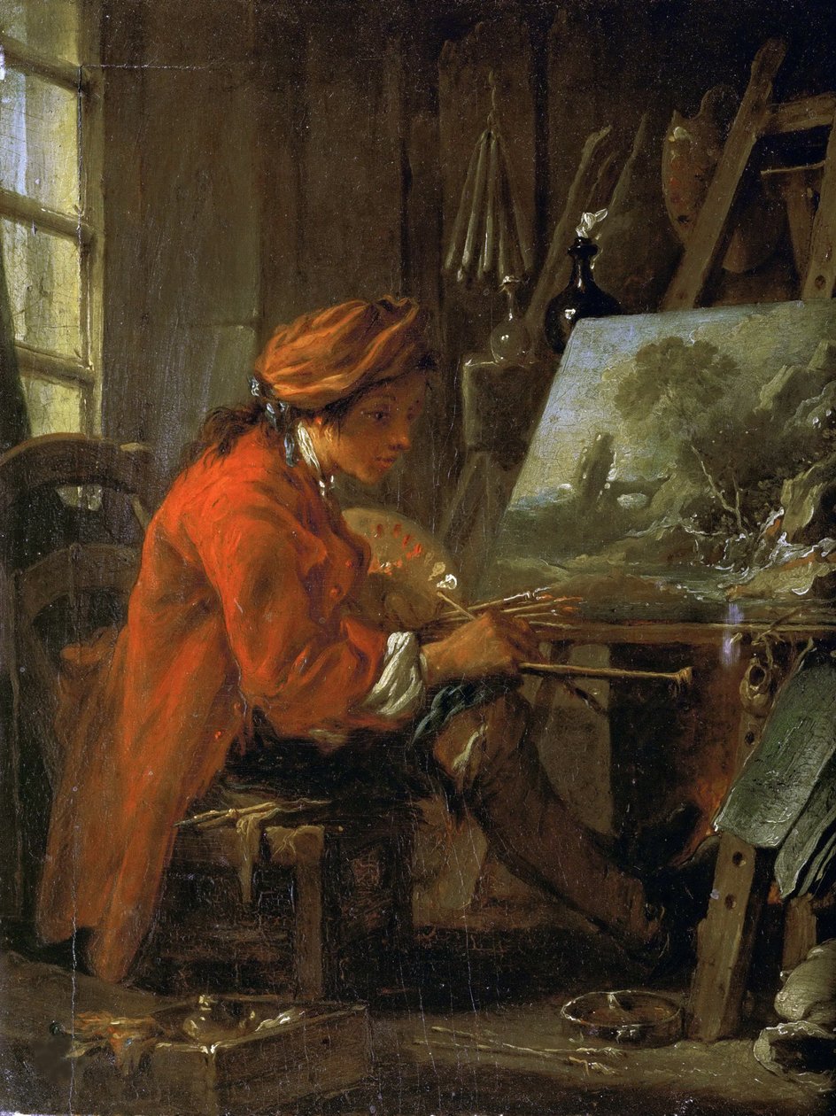 Målaren i sin ateljé Self-Portrait, ca 1730. av François Boucher