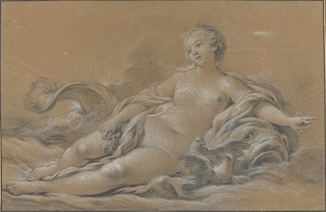 Venus liggande på en delfin av François Boucher