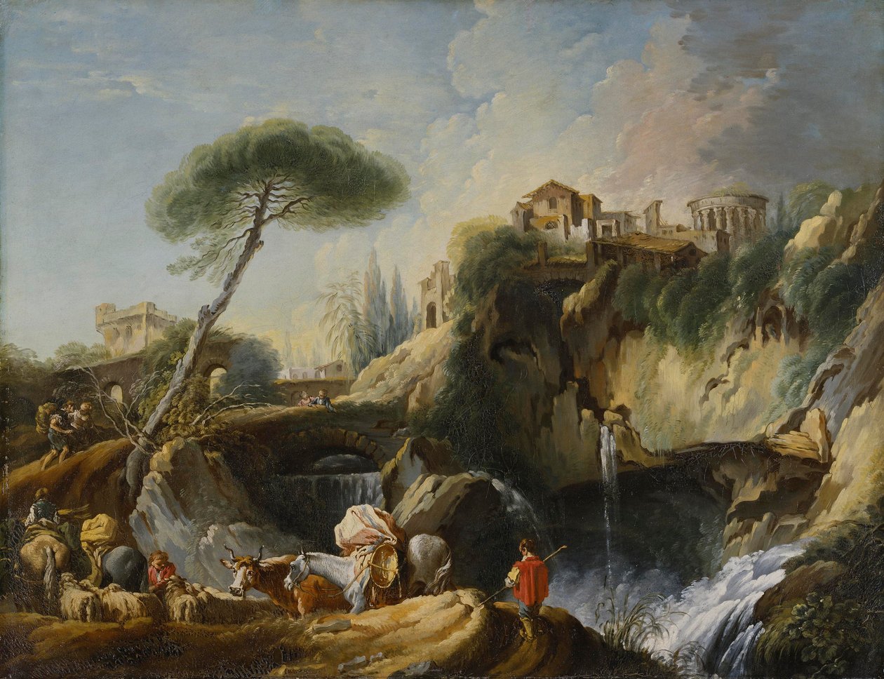 Vy över Tivoli med Vestas tempel, c.1749 av François Boucher