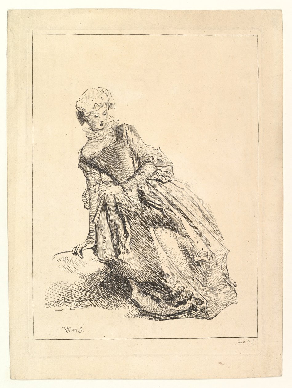 Kvinna lutad åt vänster, 1722-28. av François Boucher
