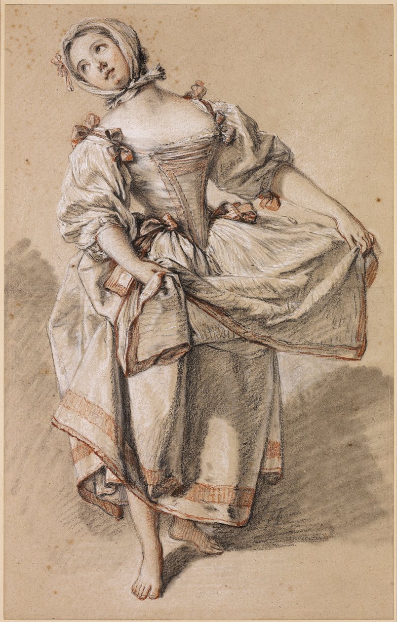 Ung countryflicka som dansar av François Boucher