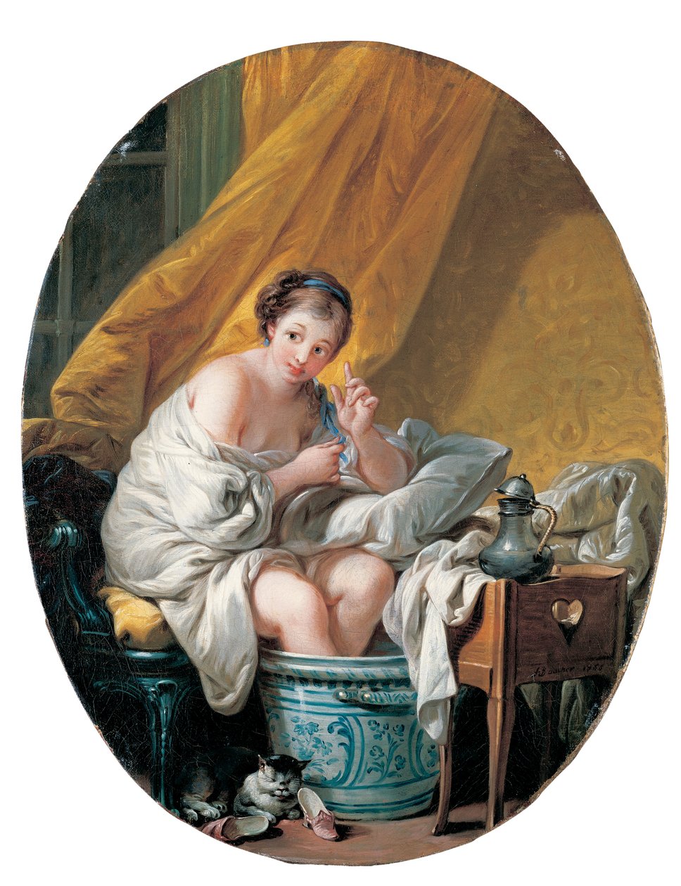 Ung kvinna som tar ett fotbad, 1766 av François Boucher