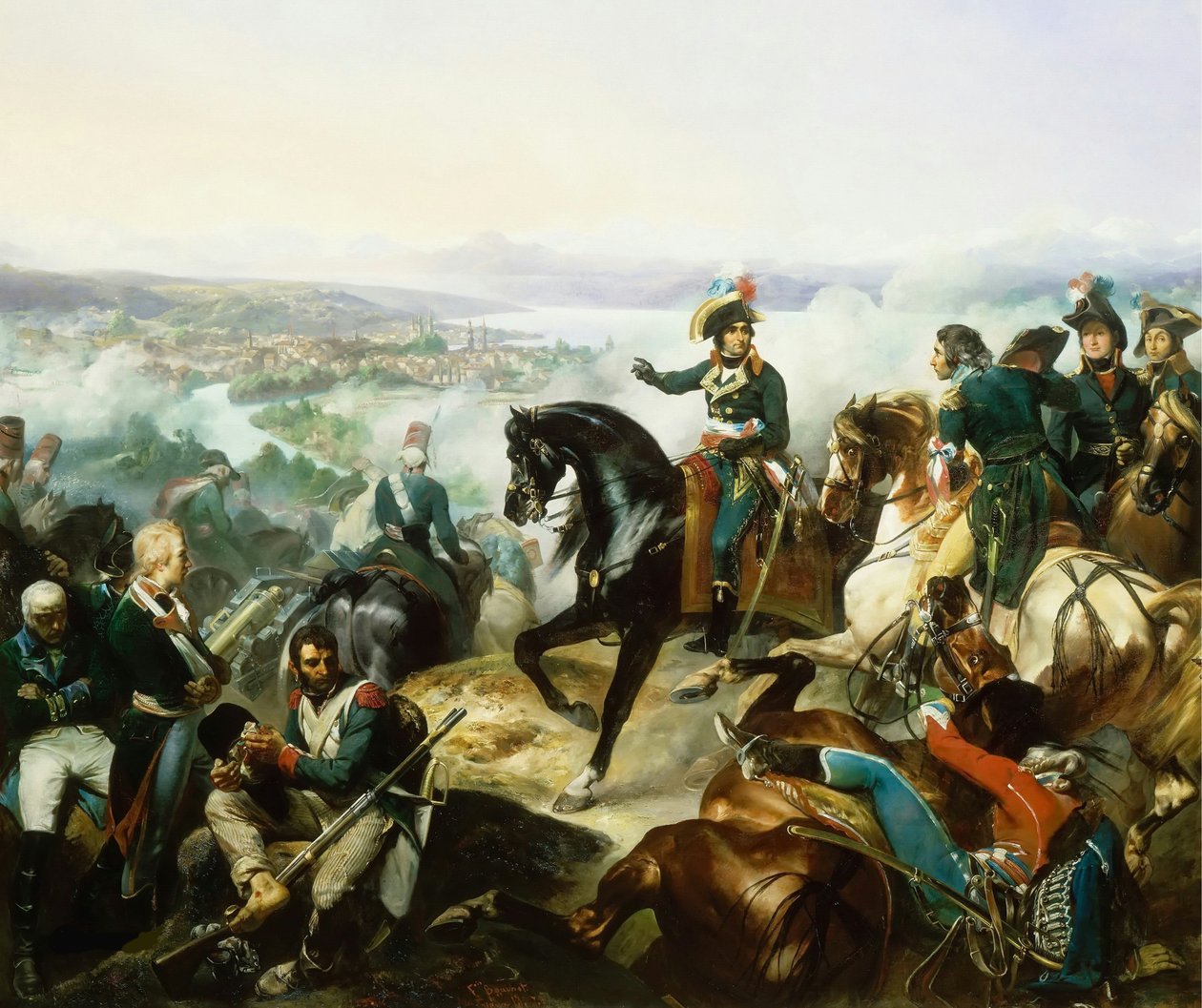 Franska:  Bataille de Zurich, le 25 septembre 1799 Slaget vid Zürich, den 25 september 1799 av Francois Bouchot