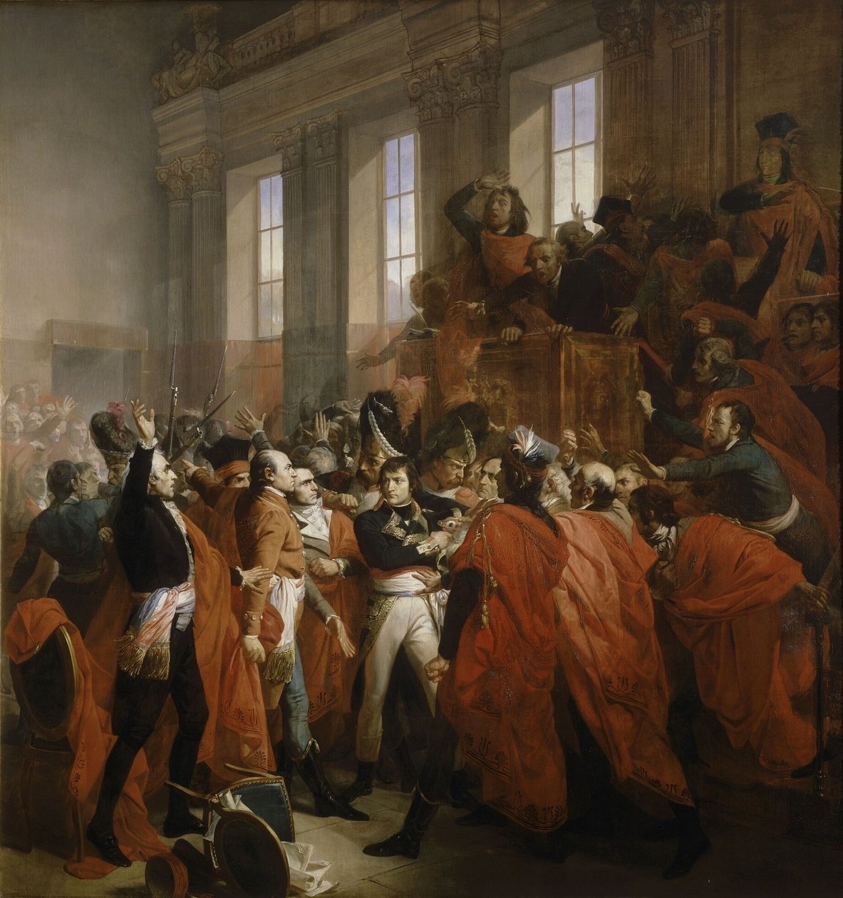 Napoleon Bonaparte vid statskuppen den 18 brumaire i Saint-Cloud. av Francois Bouchot