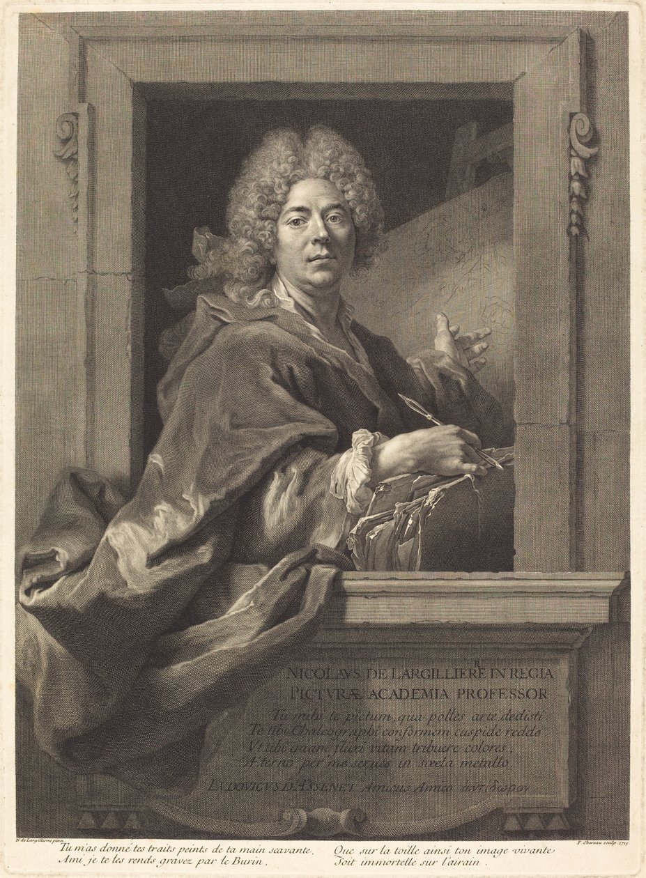 Nicolas de Largilliere av François Chereau I after Nicolas de Largillierre