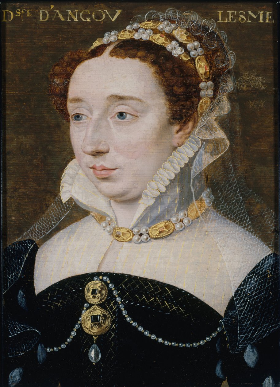 Porträtt av Diane de France, hertiginna av Angoulême 1538-1619, 1570. av François Clouet