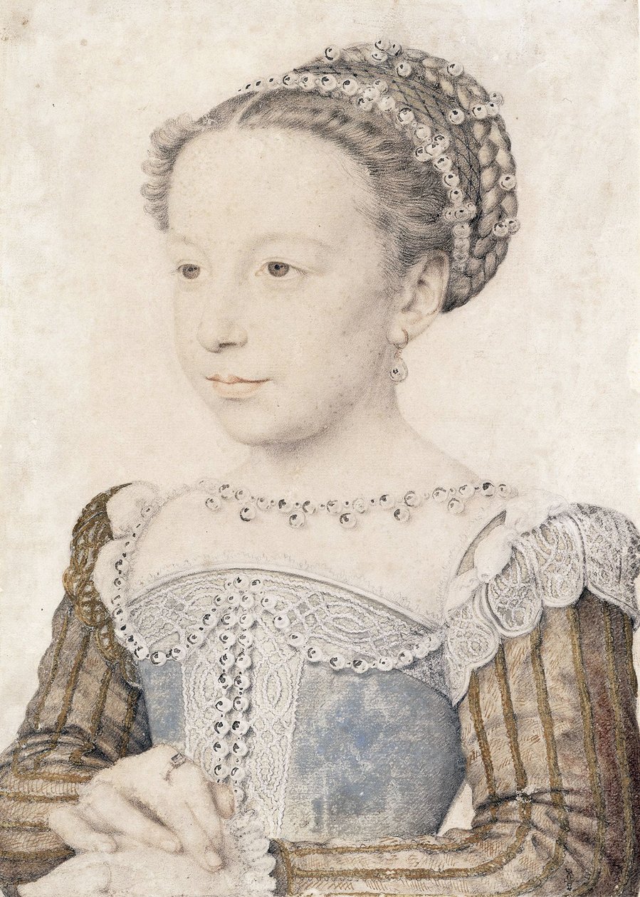 Porträtt av Margareta av Valois 1553-1615, ca 1559 av François Clouet