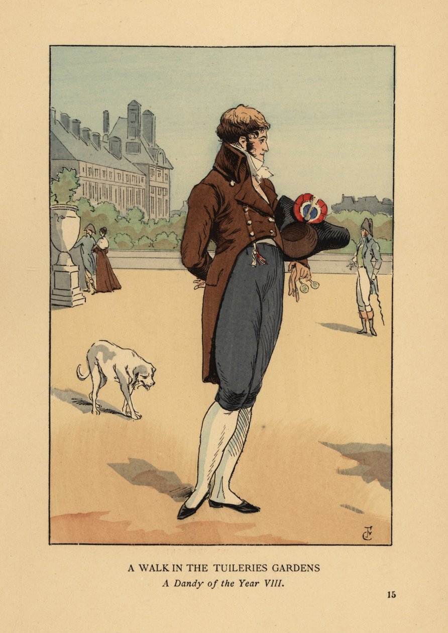 En promenad i Tuilerierna. Årets dandy VIII av François Courboin