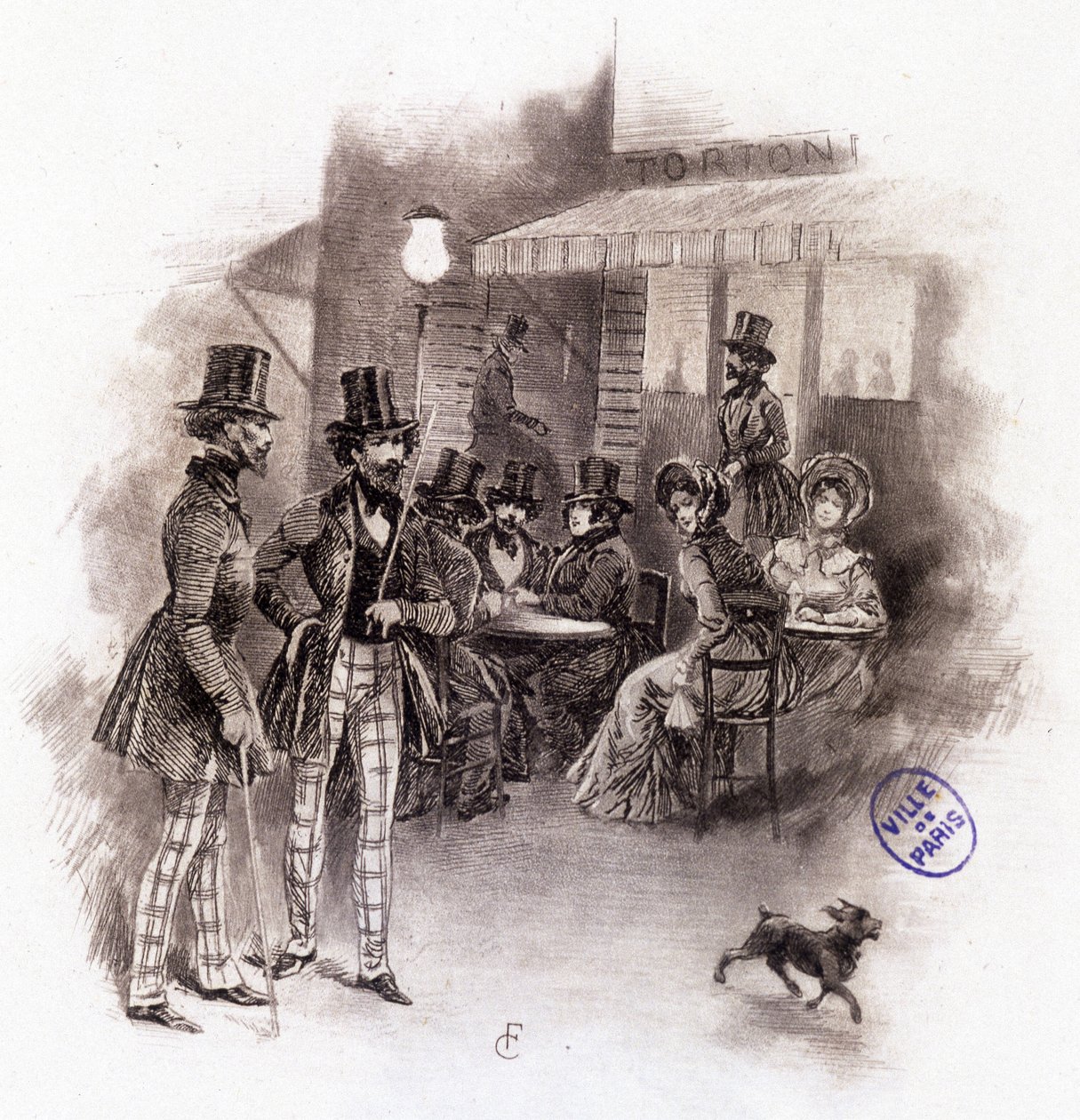 Illustration av "" Profile of grisette""" ny tillhörande Receuil "" Mimi de Pinson"" av Alfred de Musset av François Courboin