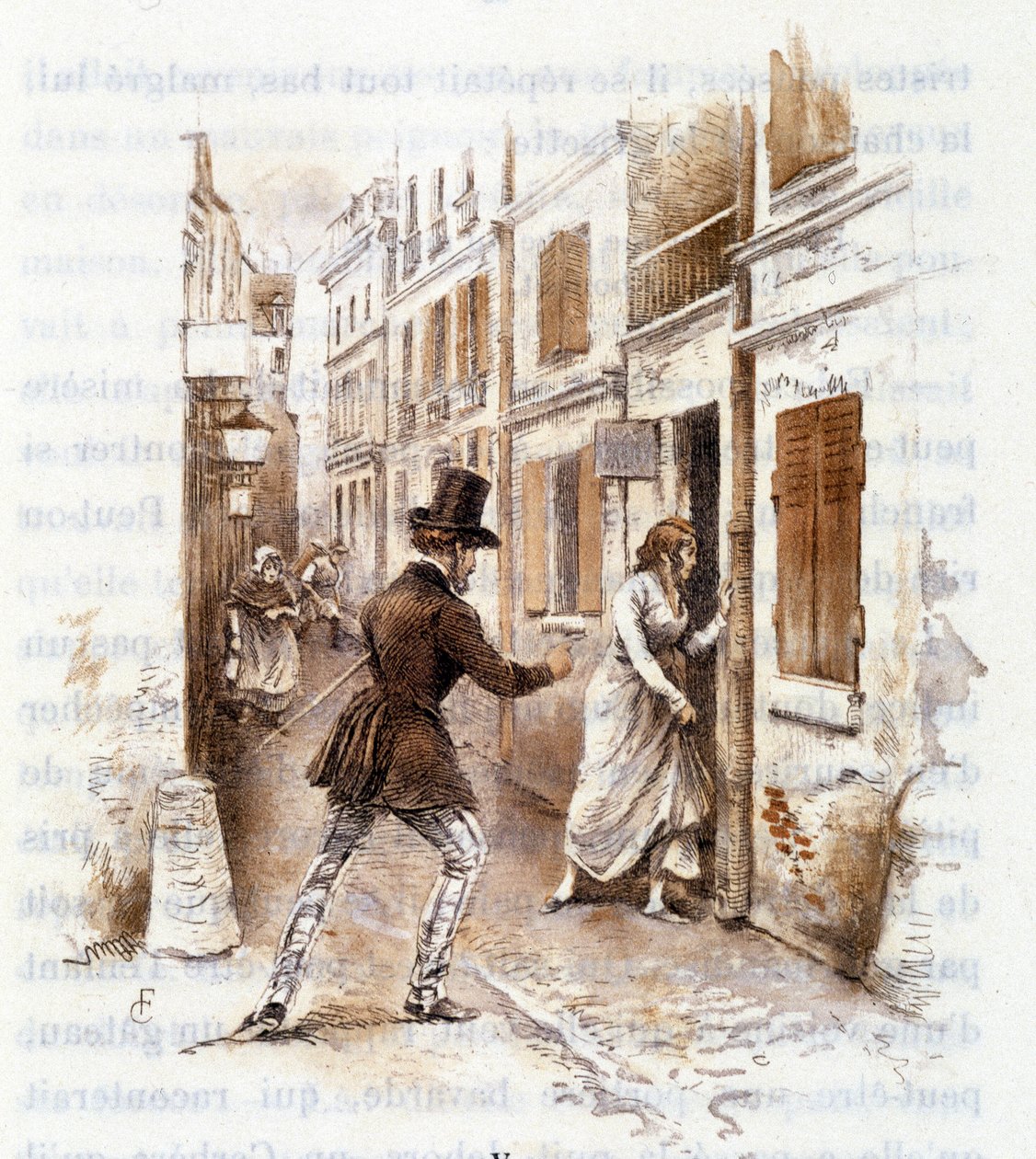 Illustration av "" Profile of grisette""" ny tillhörande Receuil "" Mimi de Pinson"" av Alfred de Musset av François Courboin
