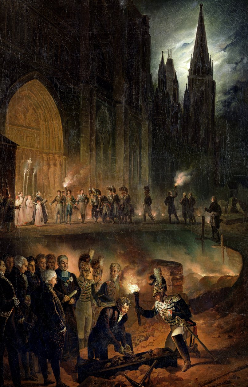 Överföra den kungliga familjens ben till St. Denis-kyrkan, 18 januari 1817 av François Joseph Heim