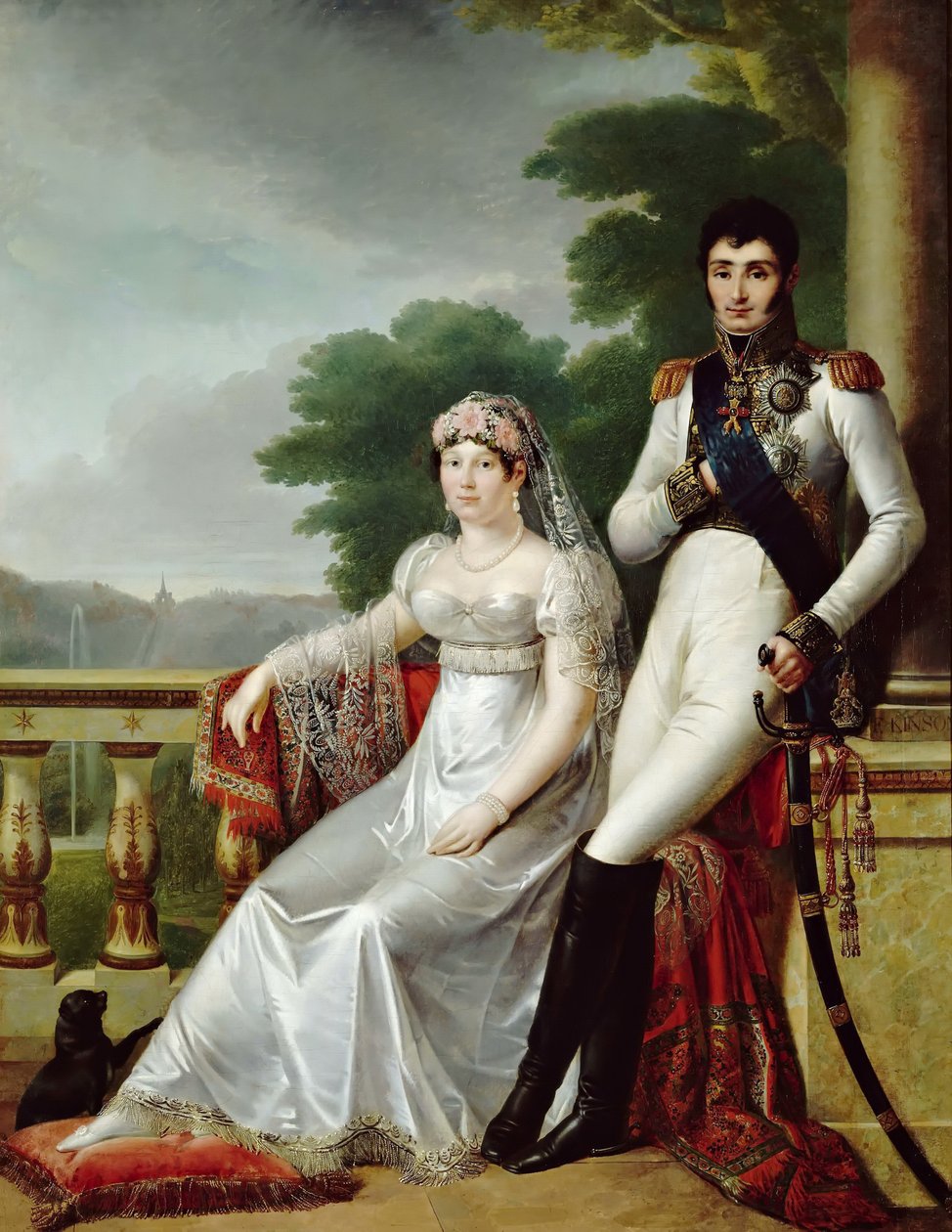 Jérôme Bonaparte och Catharina av Württemberg som kung och drottning av Westfalen av François Joseph Kinson