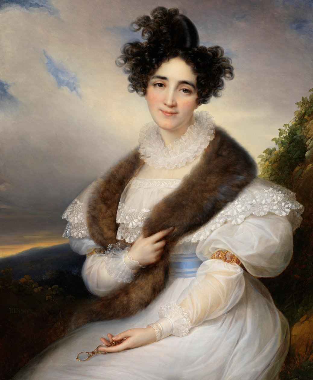 Porträtt av Marie-Joséphine-Emilie Lafont-Porcher, ca. 1827. av François Joseph Kinson