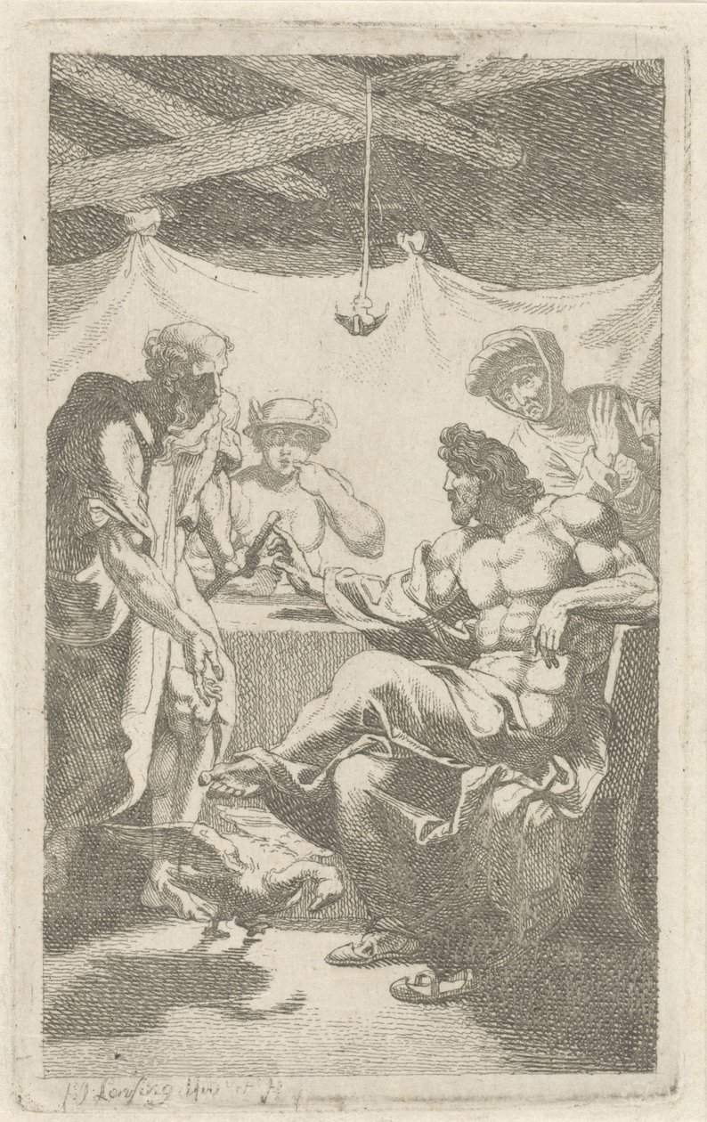 Jupiter och Merkurius vid Filemon och Baucis av François Joseph Lonsing