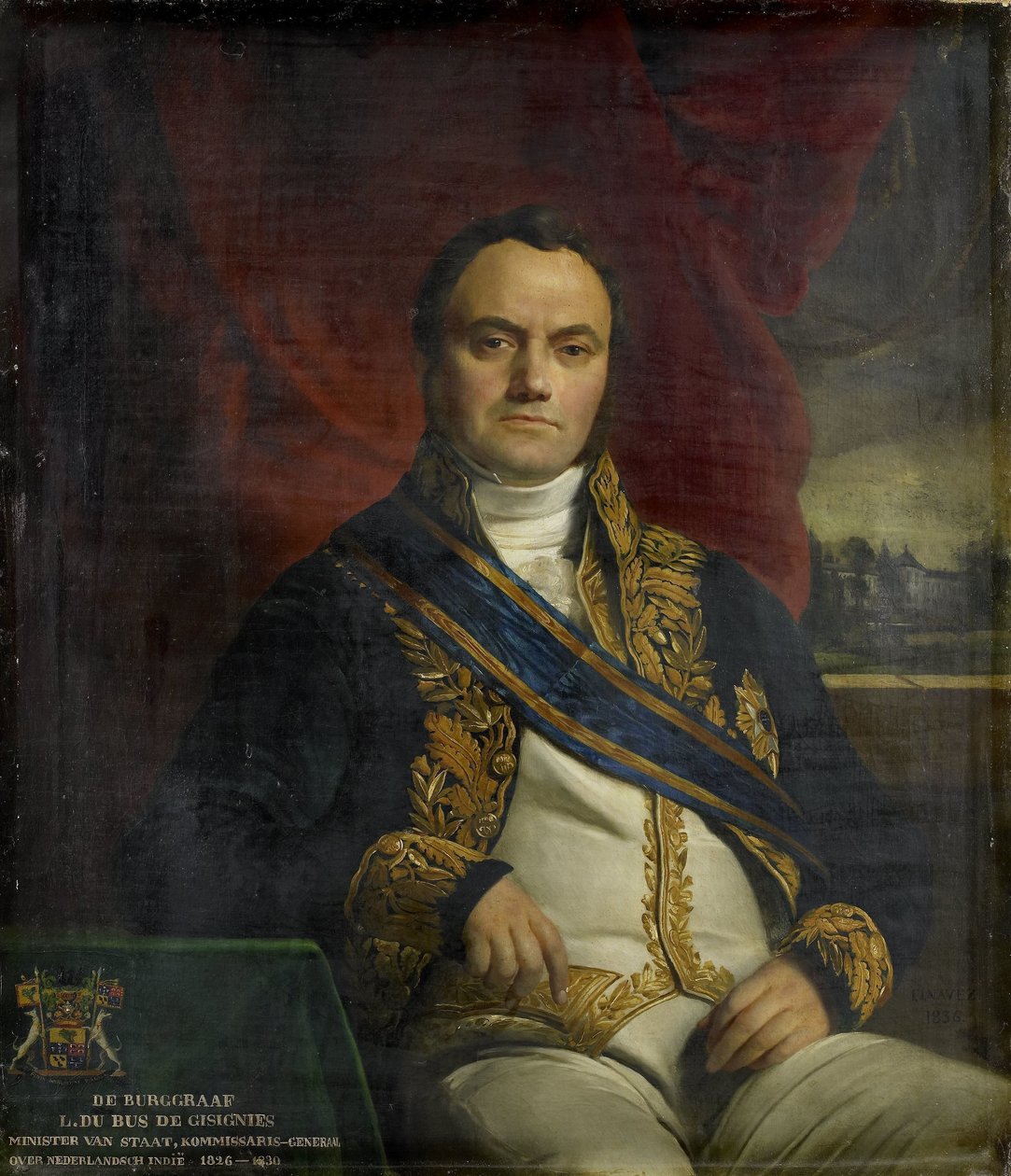 Porträtt av Leonard Peter Joseph, Viscount of the Bus of Gisignies, generalkommissionär av François Joseph Navez