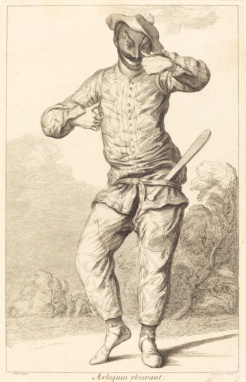 gråtande harlekin av François Joullain after Claude Gillot