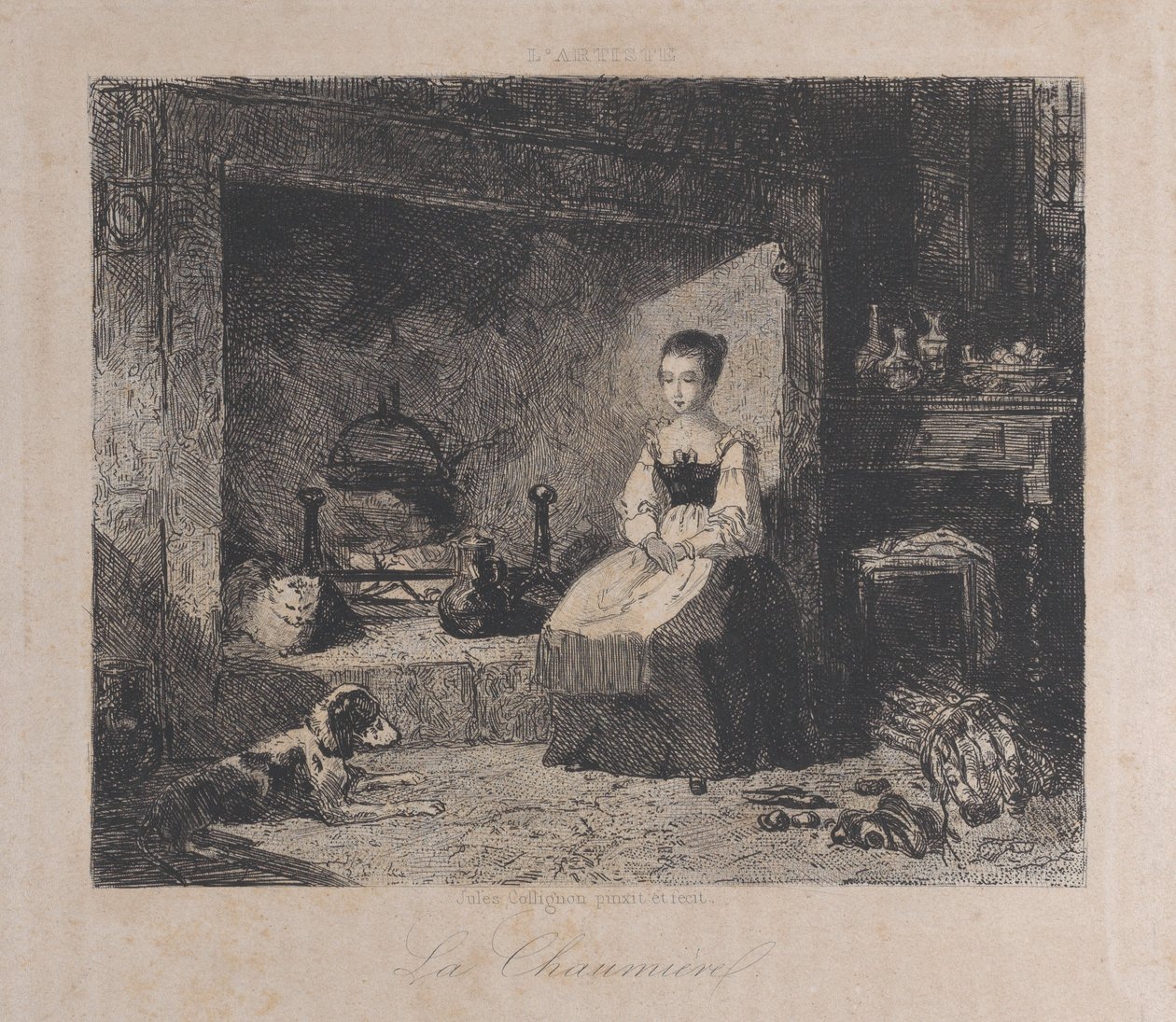 The Cottage La Chaumiere, 1800-50., 1800-50. av François Jules Collignon