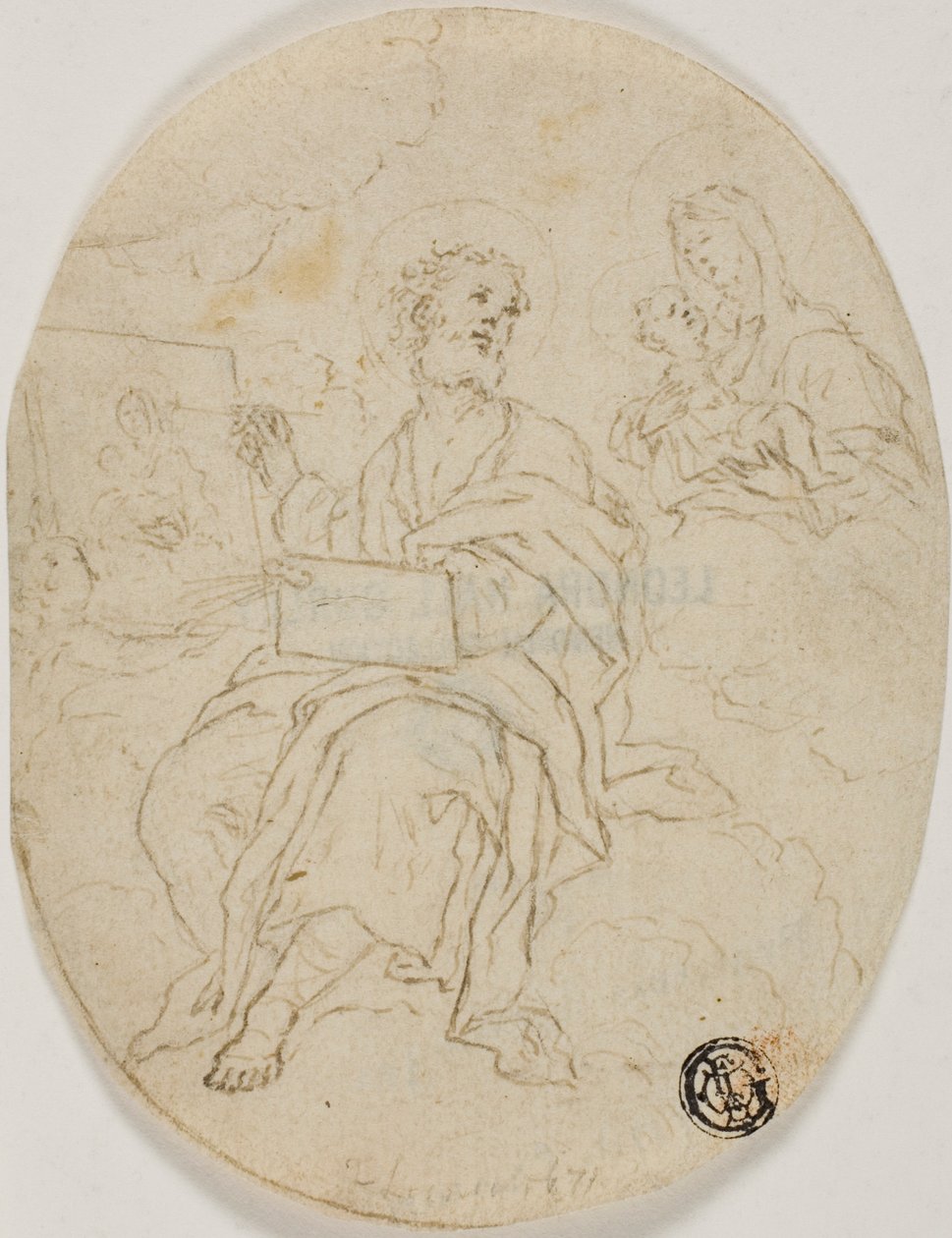 Sankt Lukas målar madonnan och barnet av François Le Moyne