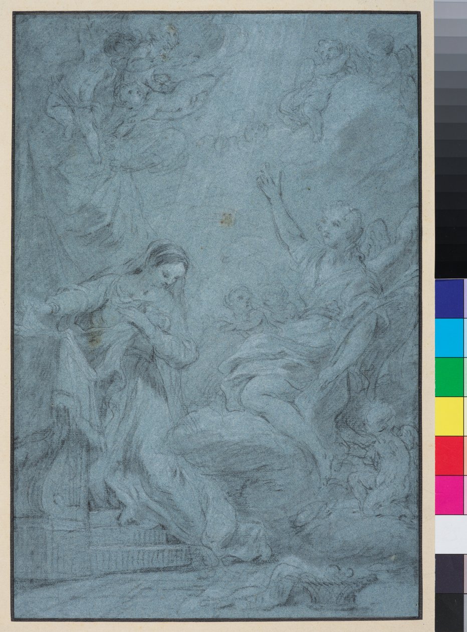 Bebådelsen, ca 1727 (krita på papper) av François Lemoyne