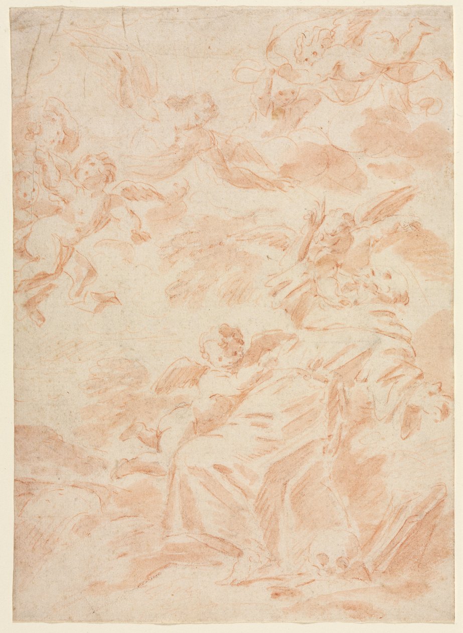 Stigmatiseringen av Saint Francis, första tredje 1700-talet. av François Lemoyne