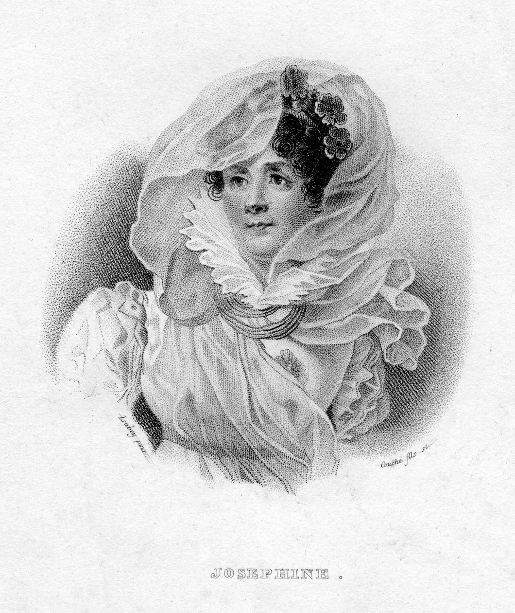 Joséphine de Beauharnais, första hustru till Napoléon Bonaparte och kejsarinna av Frankrike, 1800-talet av François Louis Couché