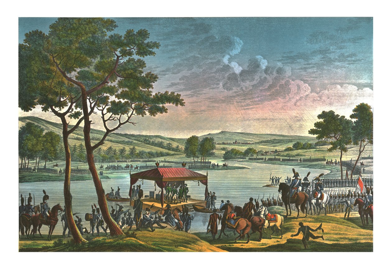 De två kejsarnas möte, 25 juni 1807, c1850 av François Louis Couché