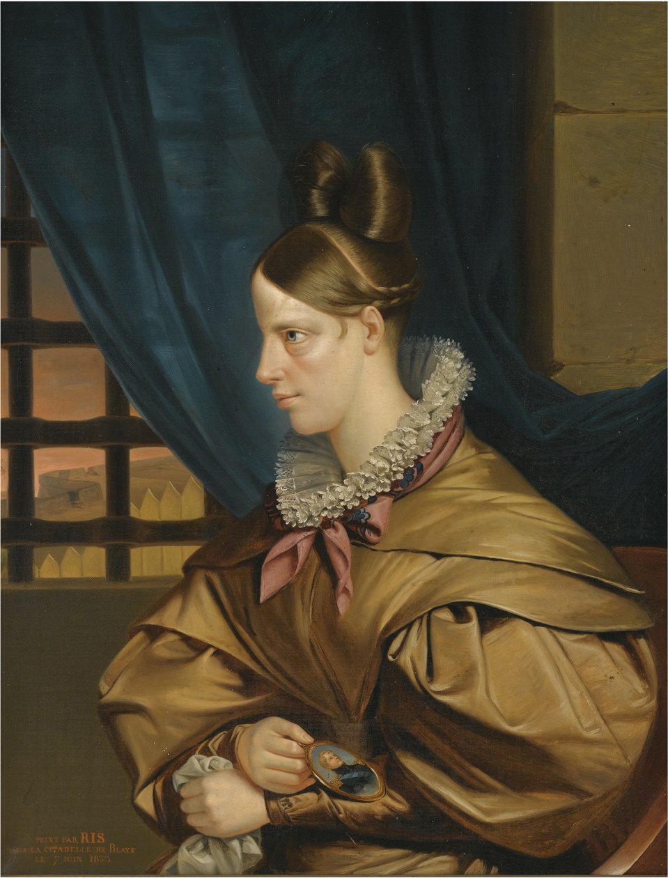 Duchesse de Berry fängslad i Chateau of Blaye, slutet av 1830-talet av François Nicolas Riss