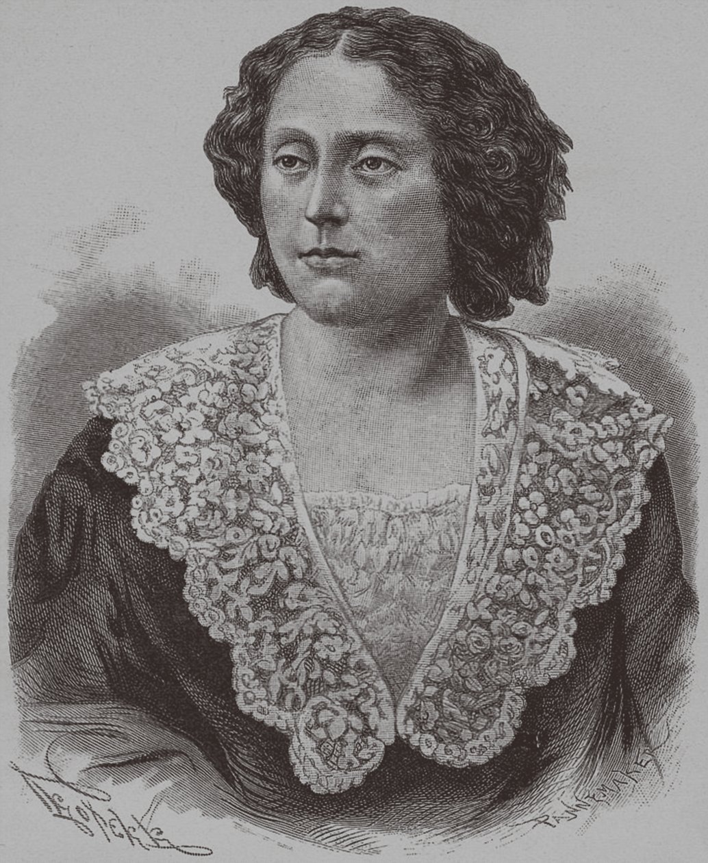 Porträtt av prinsessan Nino Aleksandrovna Griboyedova född Chavchavadze, 1886 av François Pannemaker