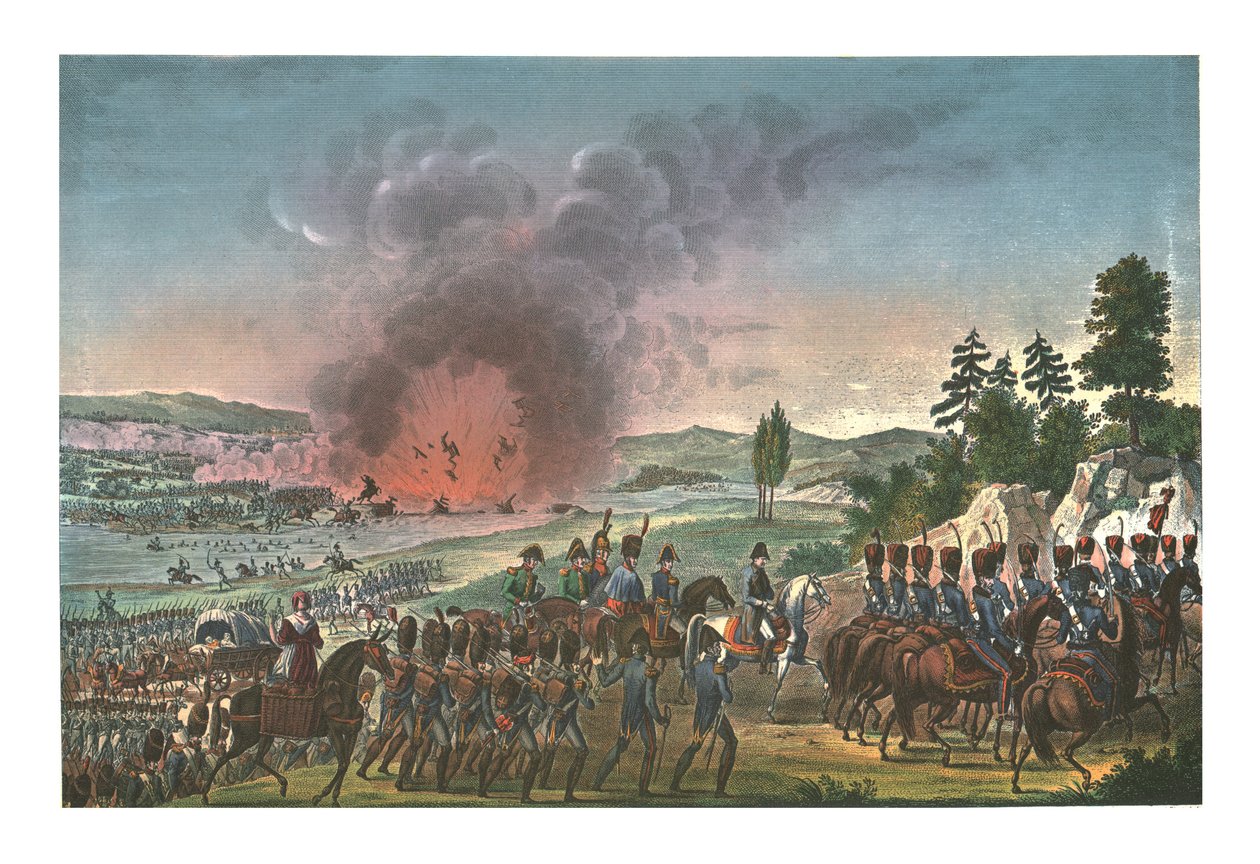 Fransmännens reträtt efter slaget vid Leipzig, 19 oktober 1813, c1850 av François Pigeot