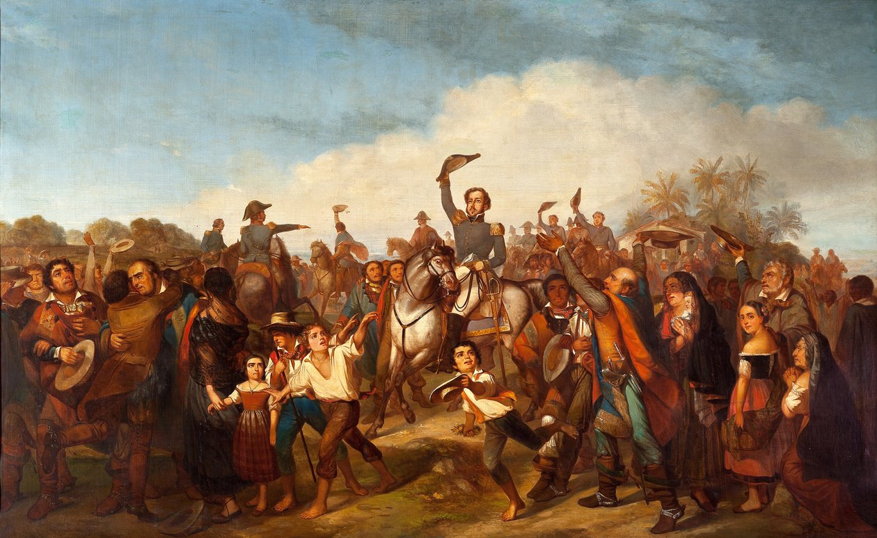 Utropandet av Brasiliens självständighet av Francois Rene Moreaux