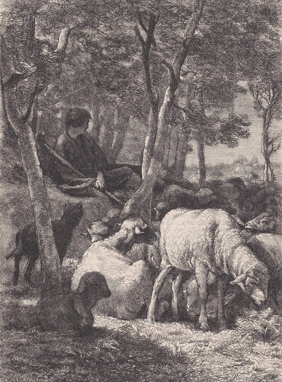 Herden, från Le Magasin Pittoresque, ca. 1852. av François Rouget