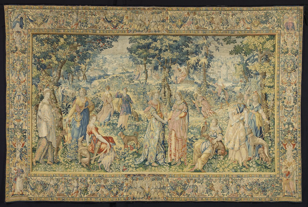 Cephalus och Procris Gobeläng som skildrar historien om Cephalus och Procris från Diana-serien The Histories of Diana (serietitel) av François Spiering (workshop of)