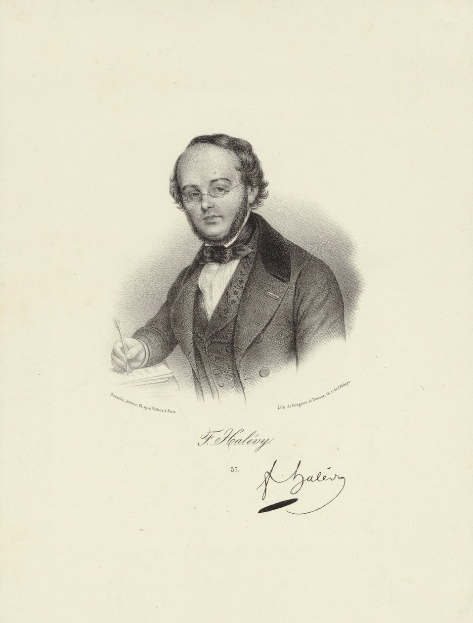Avbildad person:  Jacques Fromental Halévy av Francois Seraphin Delpech