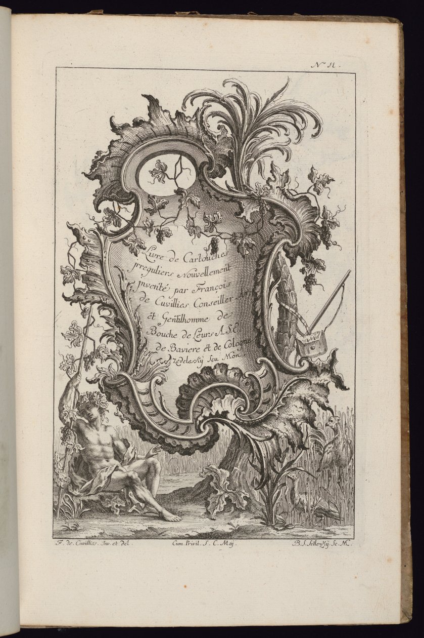 Patron med palmträd, bok med oregelbundna patroner av François de Cuvilliés the Elder