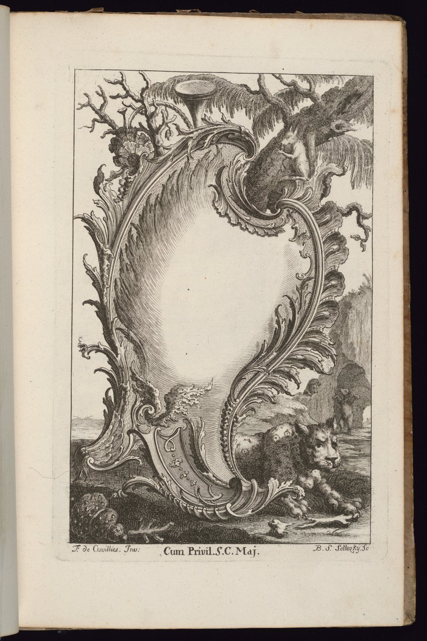Patron med träd, bok med oregelbundna patroner av François de Cuvilliés the Elder