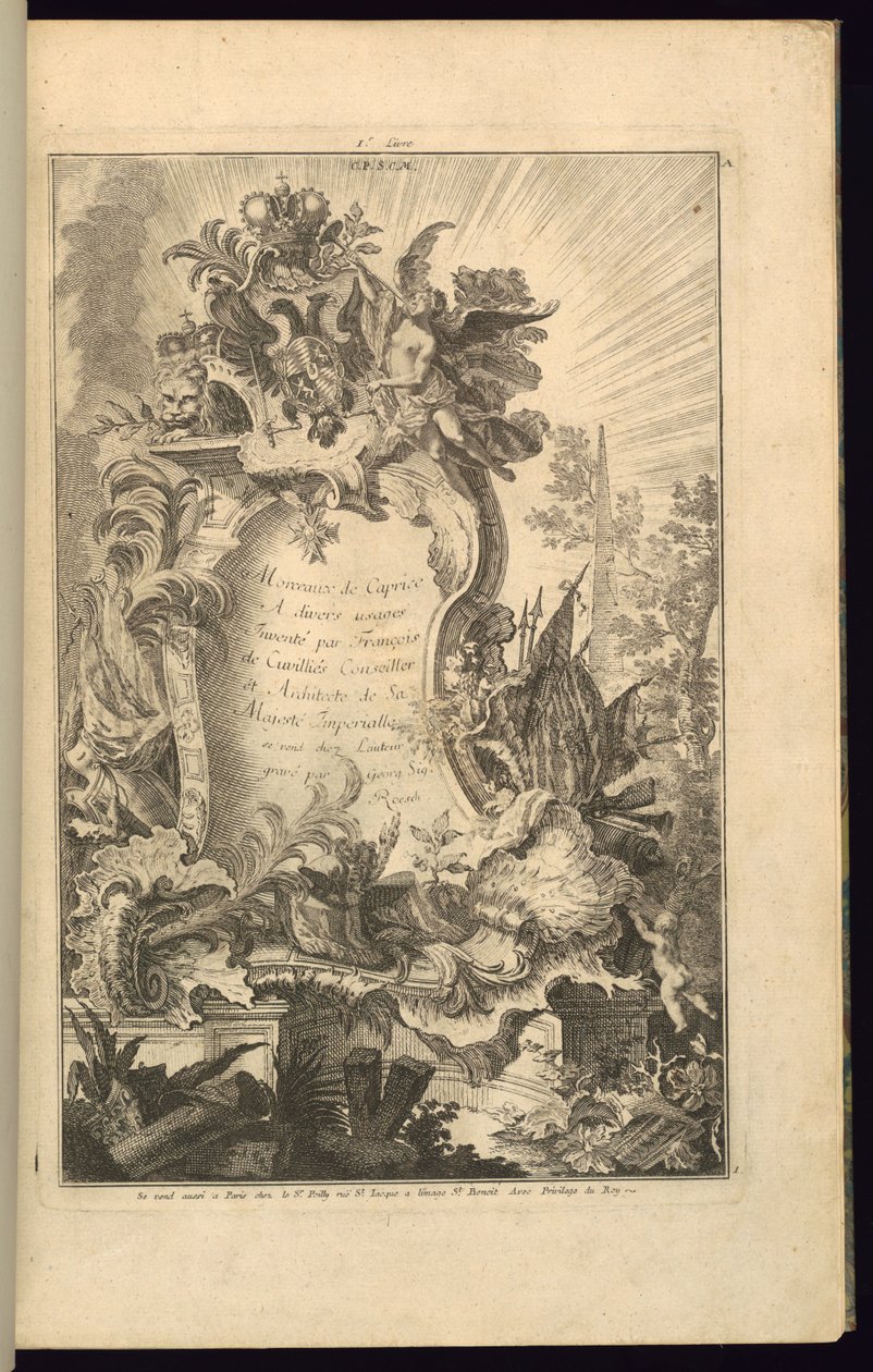 Design för Cartouche av François de Cuvilliés the Elder