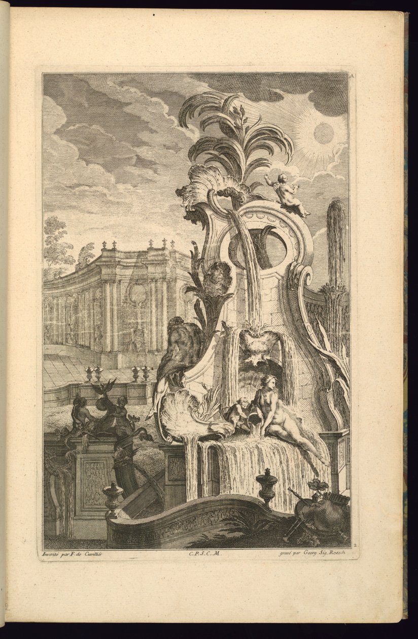 Design för fontän med Venus av François de Cuvilliés the Elder